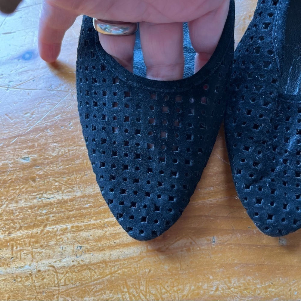 🍓🐠Paul Green Bilbao dress sandal black Suede Perforated Slingback Pointed Toe - Picture 7 of 11